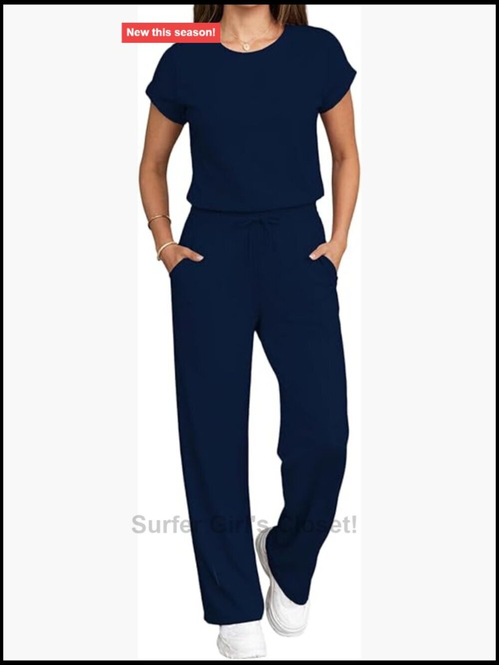 2 Piece Lounge Set Short Sleeve Top Wide Leg Pants Tracksuit